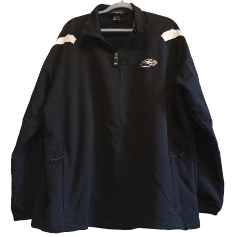 Holloway Men’s XL Eagles‎ Mascot Booster Club Jacket Black White Trim 1/4 Zip